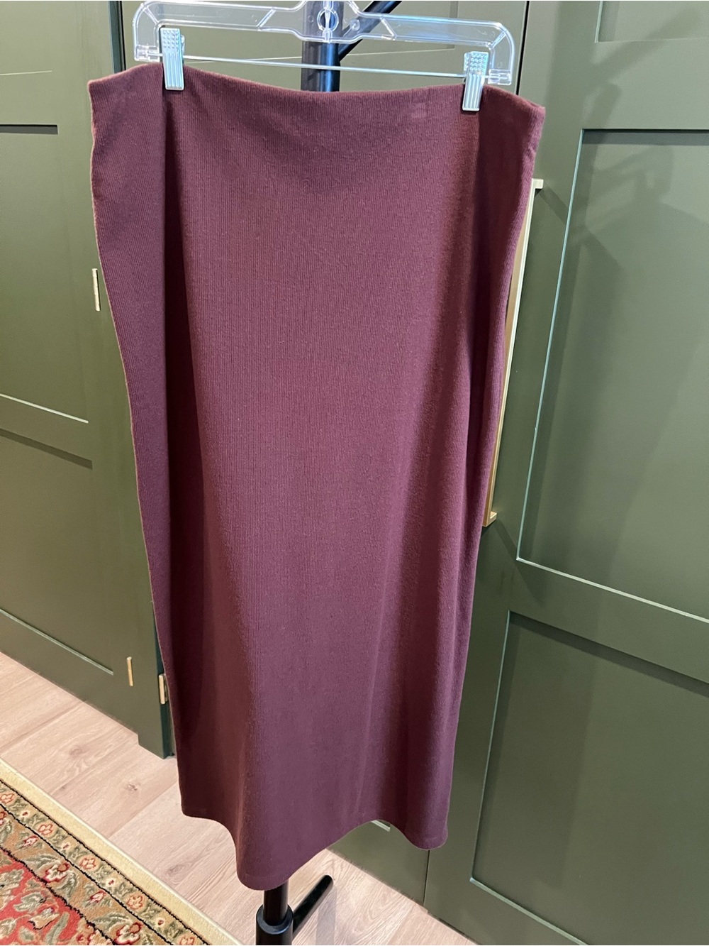 Anthropology Daily Practice Midi Skirt in Deep Plum
